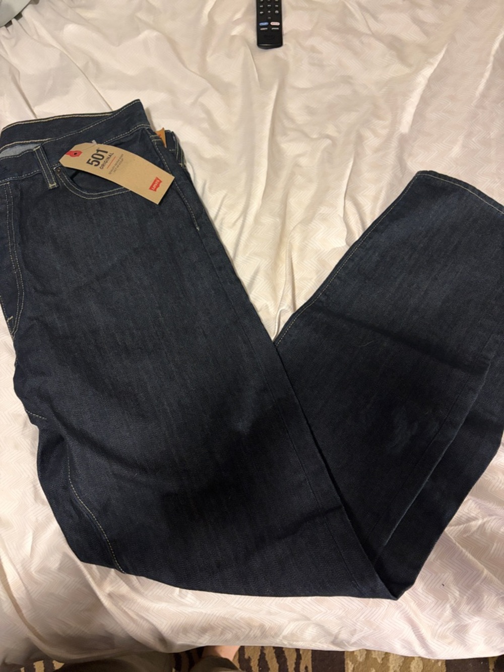 Levi's 501 Men's Dark Indigo Straight Jeans - 34x34 NWT - Picture 1 of 5